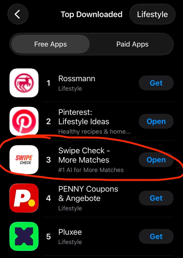 Swipe Check auf Platz 3 der meistgeladenen Lifestyle-Apps im App Store